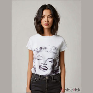 Marilyn Monroe Graphic Tee Light Blue Large